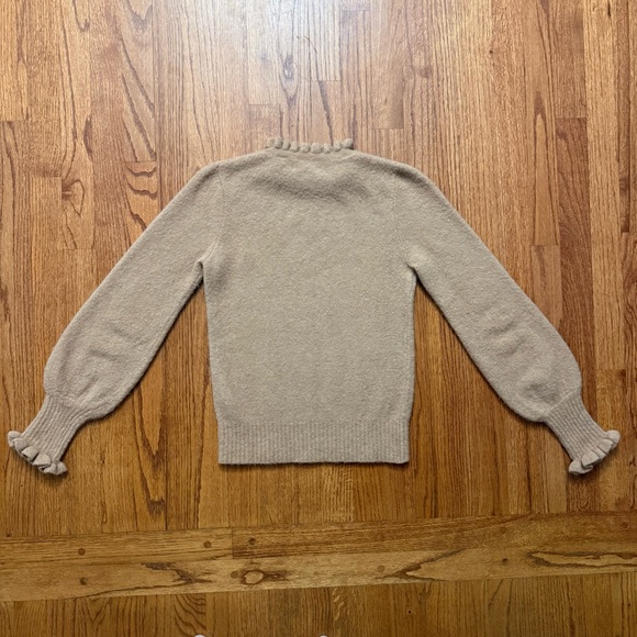Doen Assis Alpaca Blend Ruffle Trim Sweater in Camel size XS - Picture 10 of 14